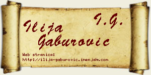 Ilija Gaburović vizit kartica